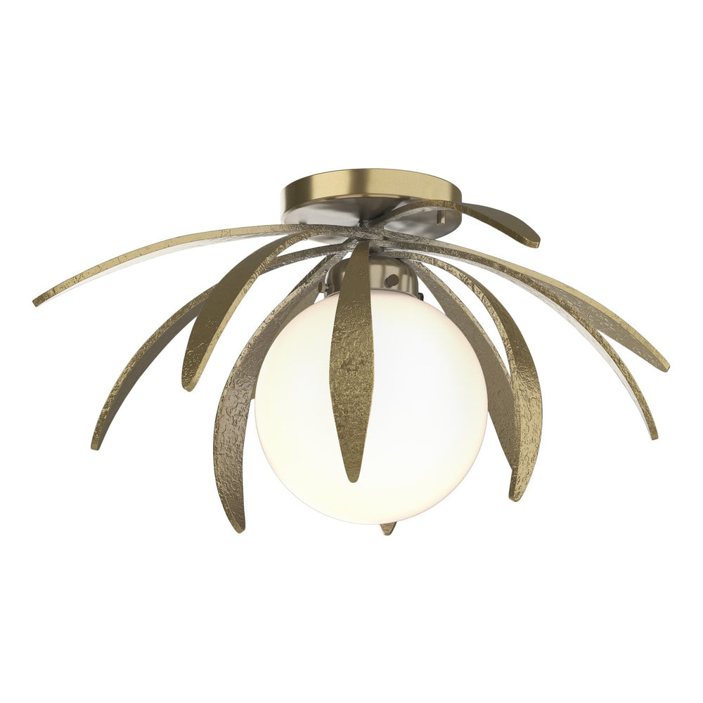 Hubbardton Forge - One Light Flush Mount - Dahlia - Modern Brass- Union Lighting Luminaires Decor