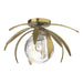 Hubbardton Forge - One Light Flush Mount - Dahlia - Modern Brass- Union Lighting Luminaires Decor