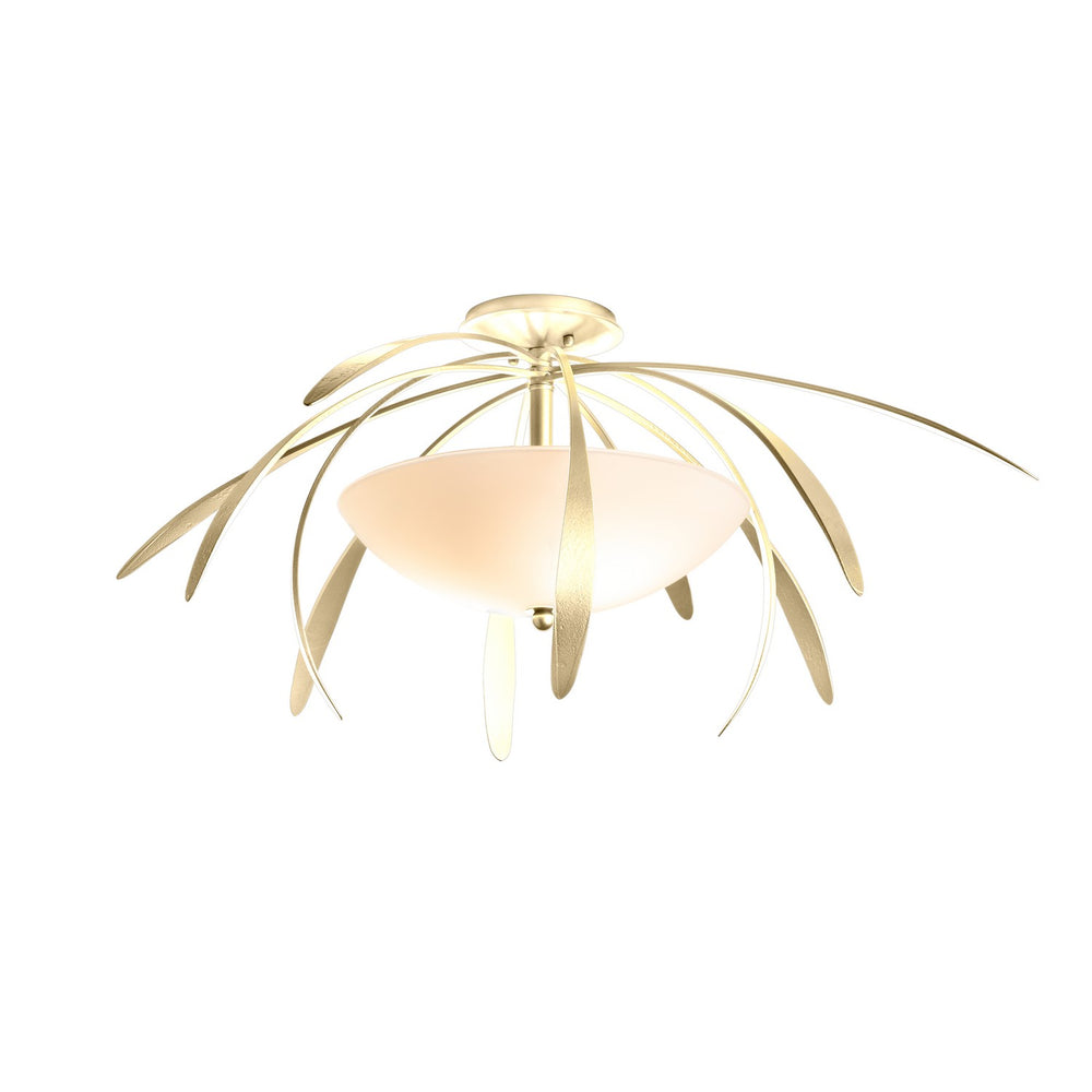Hubbardton Forge - Two Light Semi-Flush Mount - Dahlia - Modern Brass- Union Lighting Luminaires Decor