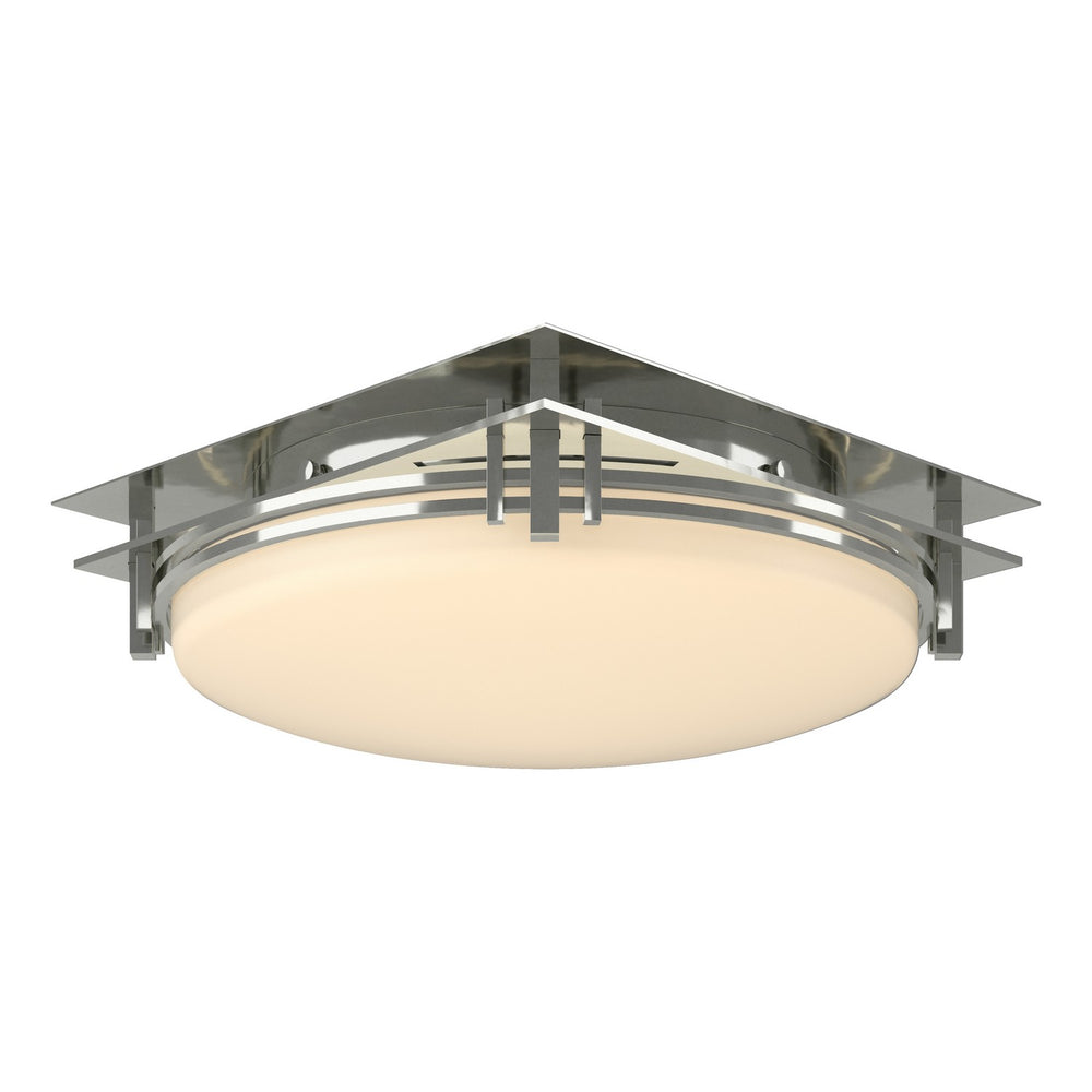 Hubbardton Forge - Two Light Semi-Flush Mount - Banded - Sterling- Union Lighting Luminaires Decor