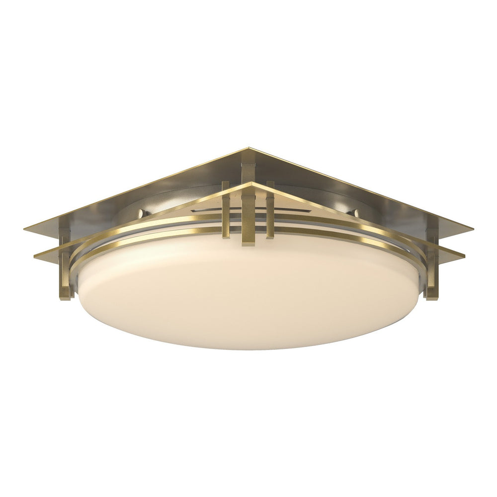 Hubbardton Forge - Two Light Semi-Flush Mount - Banded - Modern Brass- Union Lighting Luminaires Decor