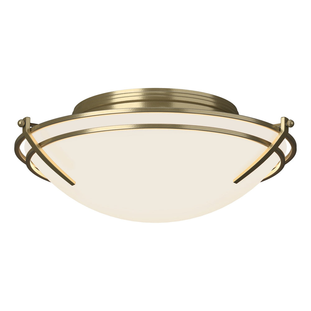 Hubbardton Forge - Two Light Flush Mount - Tryne - Modern Brass- Union Lighting Luminaires Decor