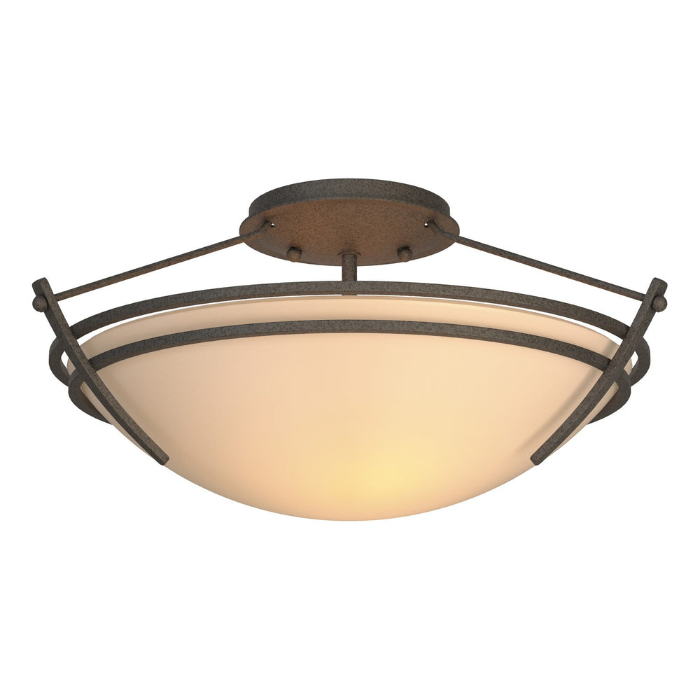Hubbardton Forge - Two Light Semi-Flush Mount - Tryne - Natural Iron- Union Lighting Luminaires Decor