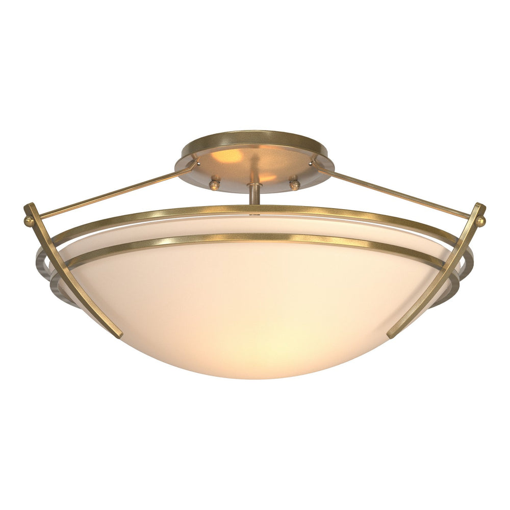 Hubbardton Forge - Two Light Semi-Flush Mount - Tryne - Modern Brass- Union Lighting Luminaires Decor