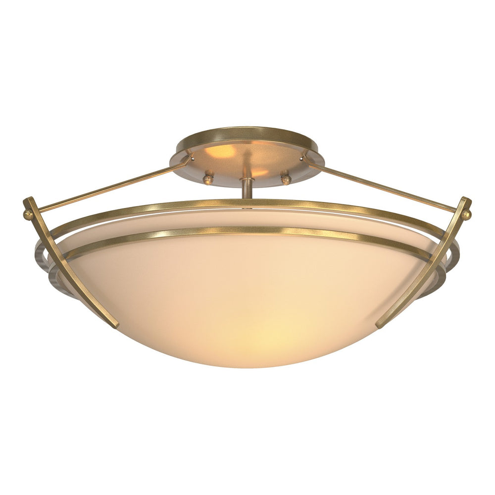 Hubbardton Forge - Two Light Semi-Flush Mount - Tryne - Modern Brass- Union Lighting Luminaires Decor