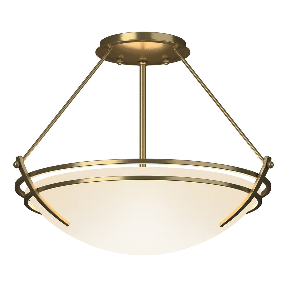 Hubbardton Forge - Two Light Semi-Flush Mount - Tryne - Modern Brass- Union Lighting Luminaires Decor