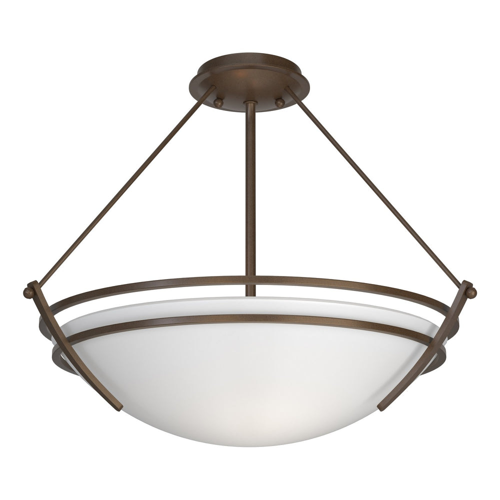 Hubbardton Forge - Three Light Semi-Flush Mount - Tryne - Bronze- Union Lighting Luminaires Decor