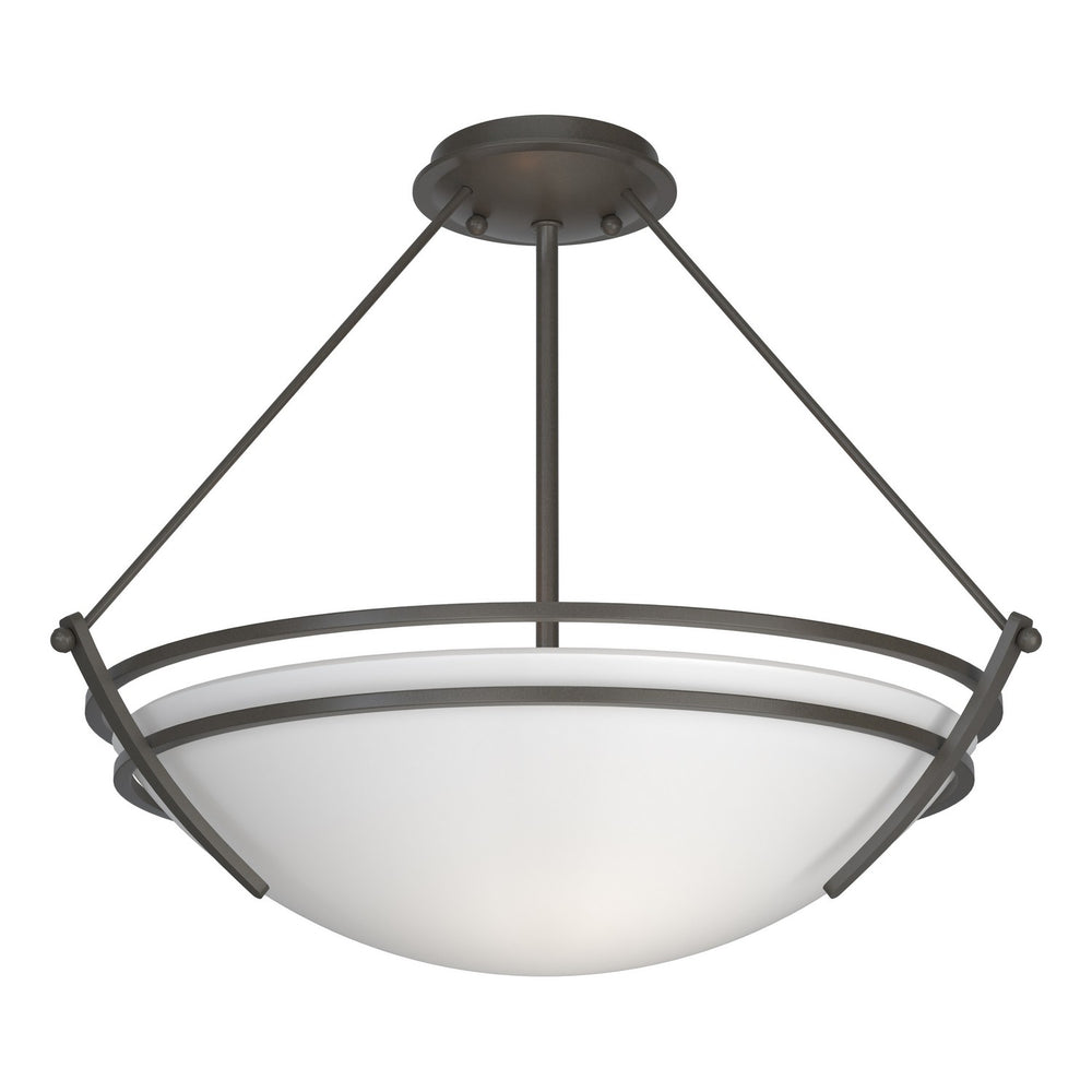 Hubbardton Forge - Three Light Semi-Flush Mount - Tryne - Dark Smoke- Union Lighting Luminaires Decor