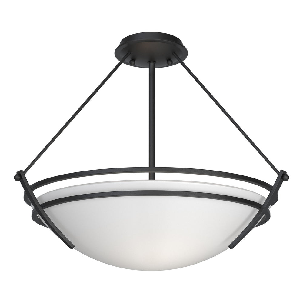 Hubbardton Forge - Three Light Semi-Flush Mount - Tryne - Black- Union Lighting Luminaires Decor