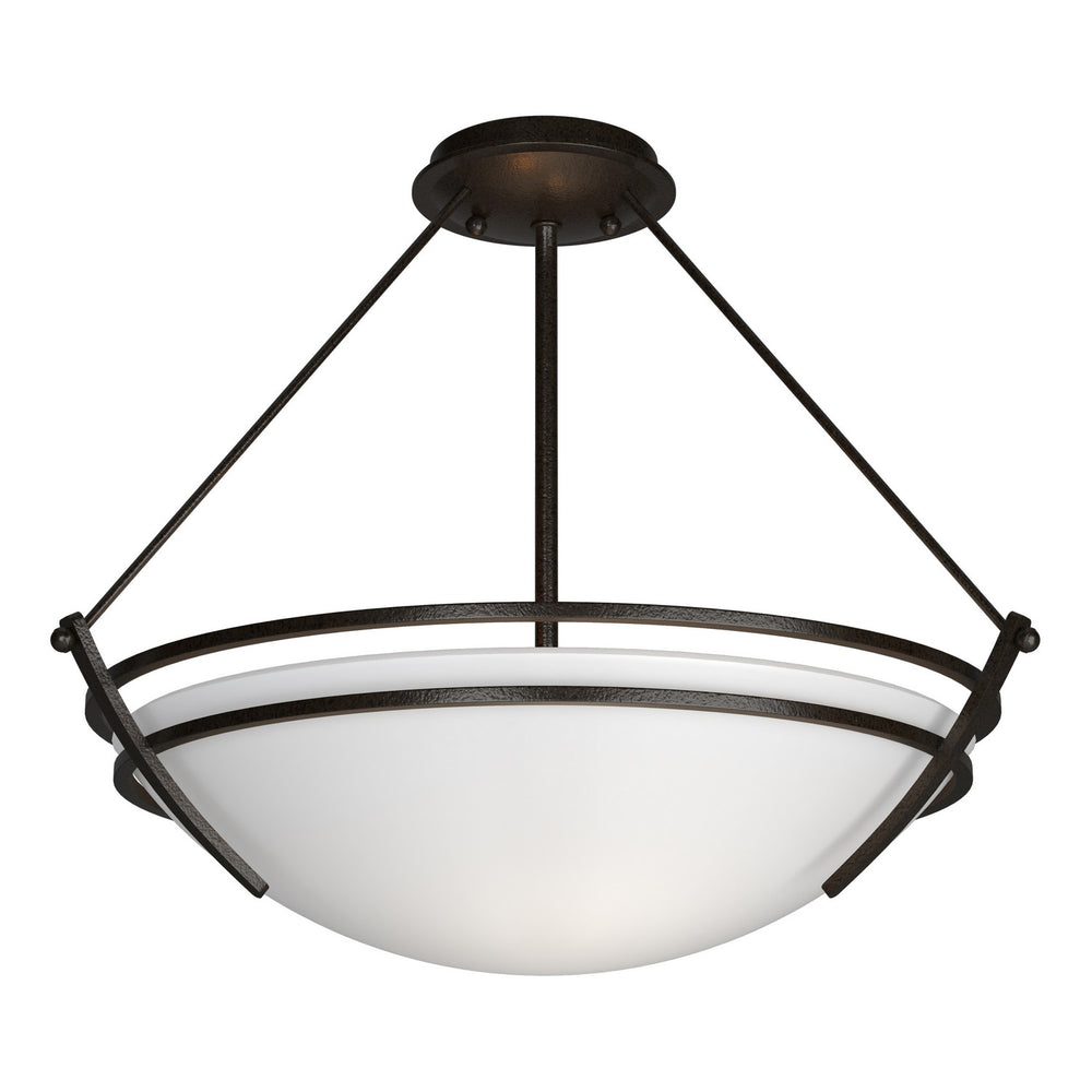 Hubbardton Forge - Three Light Semi Flush Mount - Tryne - Oil Rubbed Bronze- Union Lighting Luminaires Decor