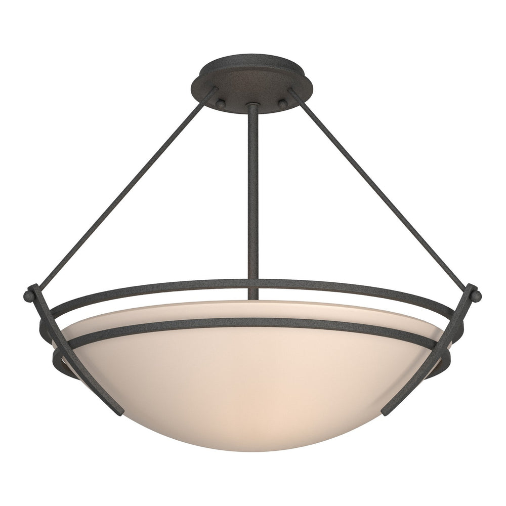 Hubbardton Forge - Three Light Semi-Flush Mount - Tryne - Natural Iron- Union Lighting Luminaires Decor