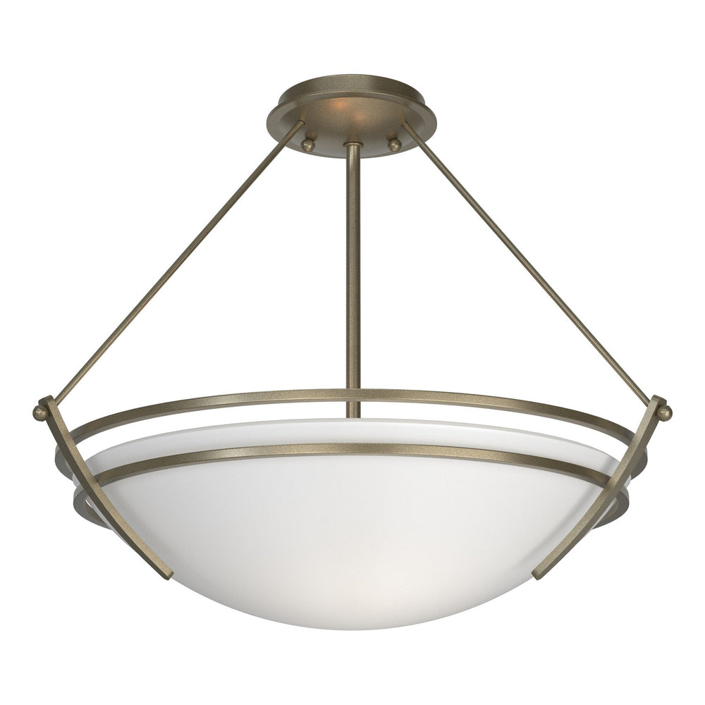 Hubbardton Forge - Three Light Semi-Flush Mount - Tryne - Soft Gold- Union Lighting Luminaires Decor
