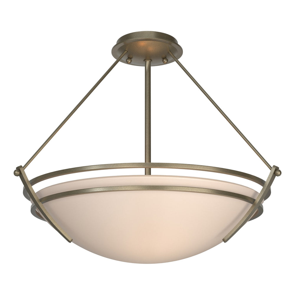 Hubbardton Forge - Three Light Semi-Flush Mount - Tryne - Soft Gold- Union Lighting Luminaires Decor