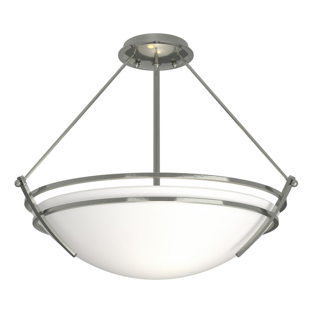 Hubbardton Forge - Three Light Semi-Flush Mount - Tryne - Sterling- Union Lighting Luminaires Decor