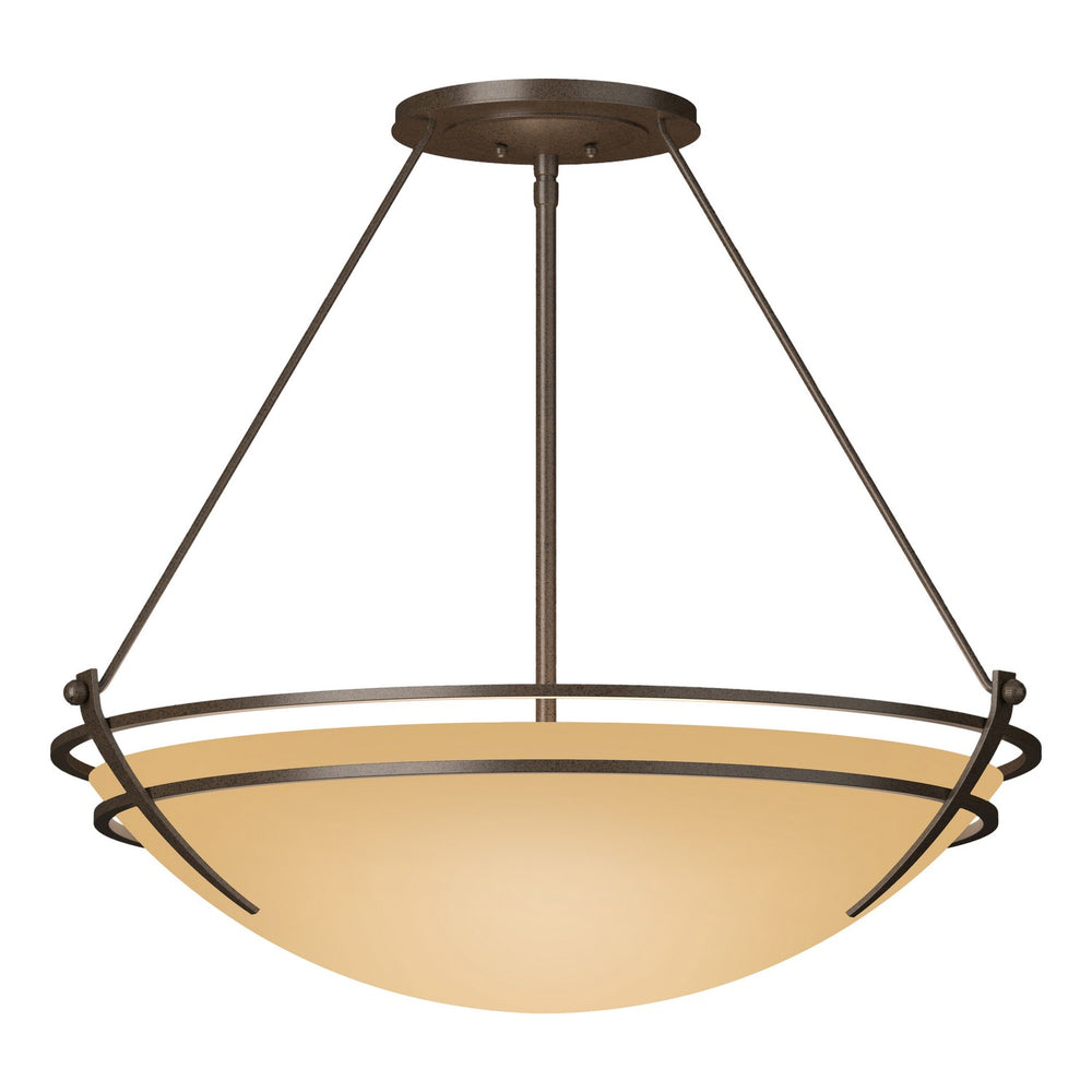 Hubbardton Forge - Three Light Semi-Flush Mount - Tryne - Bronze- Union Lighting Luminaires Decor
