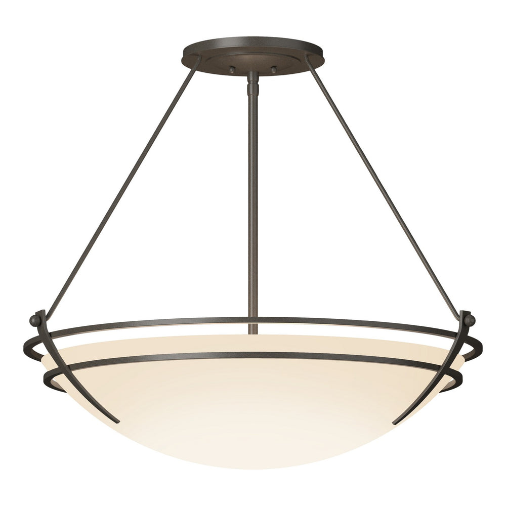Hubbardton Forge - Three Light Semi-Flush Mount - Tryne - Dark Smoke- Union Lighting Luminaires Decor