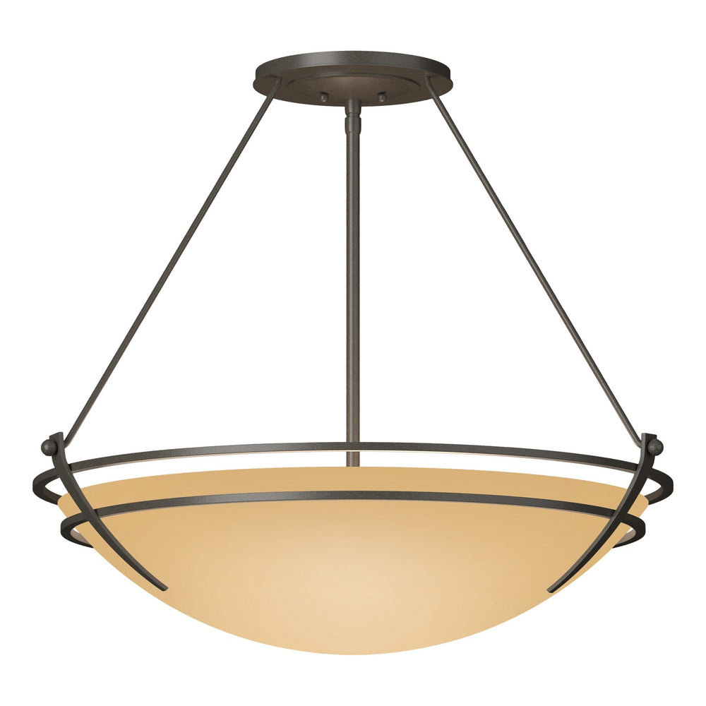 Hubbardton Forge - Three Light Semi-Flush Mount - Tryne - Dark Smoke- Union Lighting Luminaires Decor