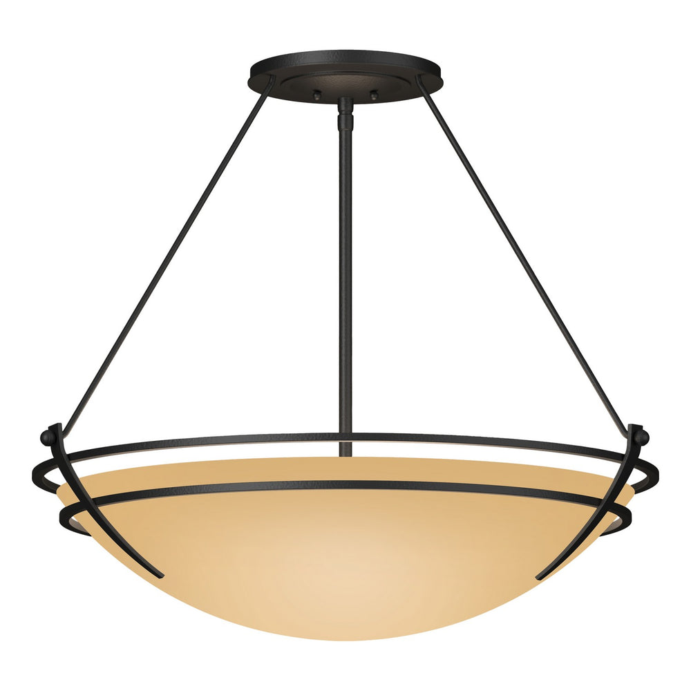 Hubbardton Forge - Three Light Semi-Flush Mount - Tryne - Black- Union Lighting Luminaires Decor