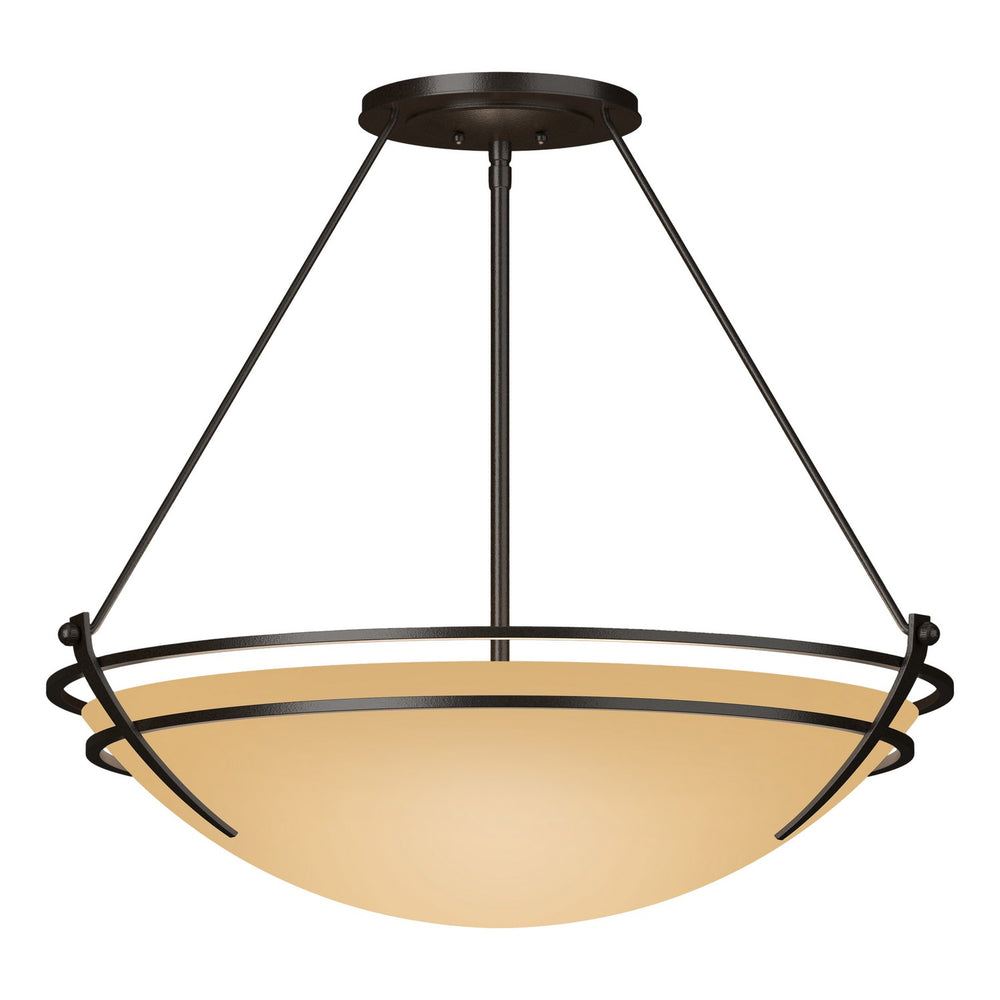 Hubbardton Forge - Three Light Semi Flush Mount - Tryne - Oil Rubbed Bronze- Union Lighting Luminaires Decor
