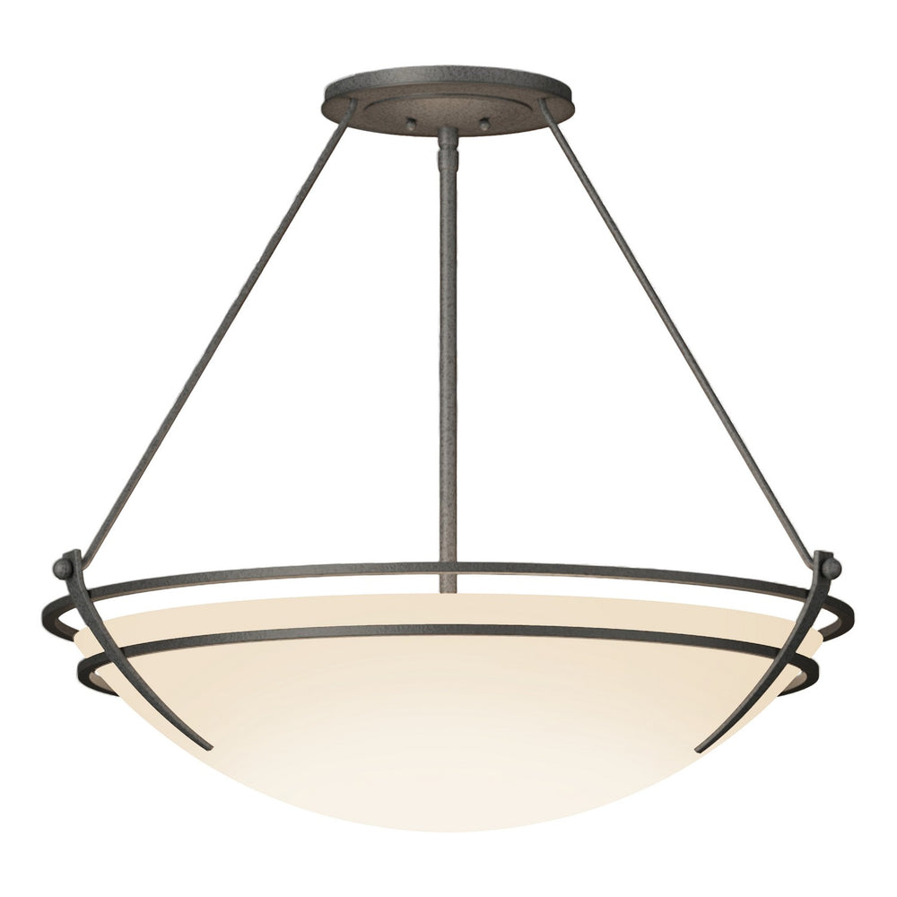 Hubbardton Forge - Three Light Semi-Flush Mount - Tryne - Natural Iron- Union Lighting Luminaires Decor