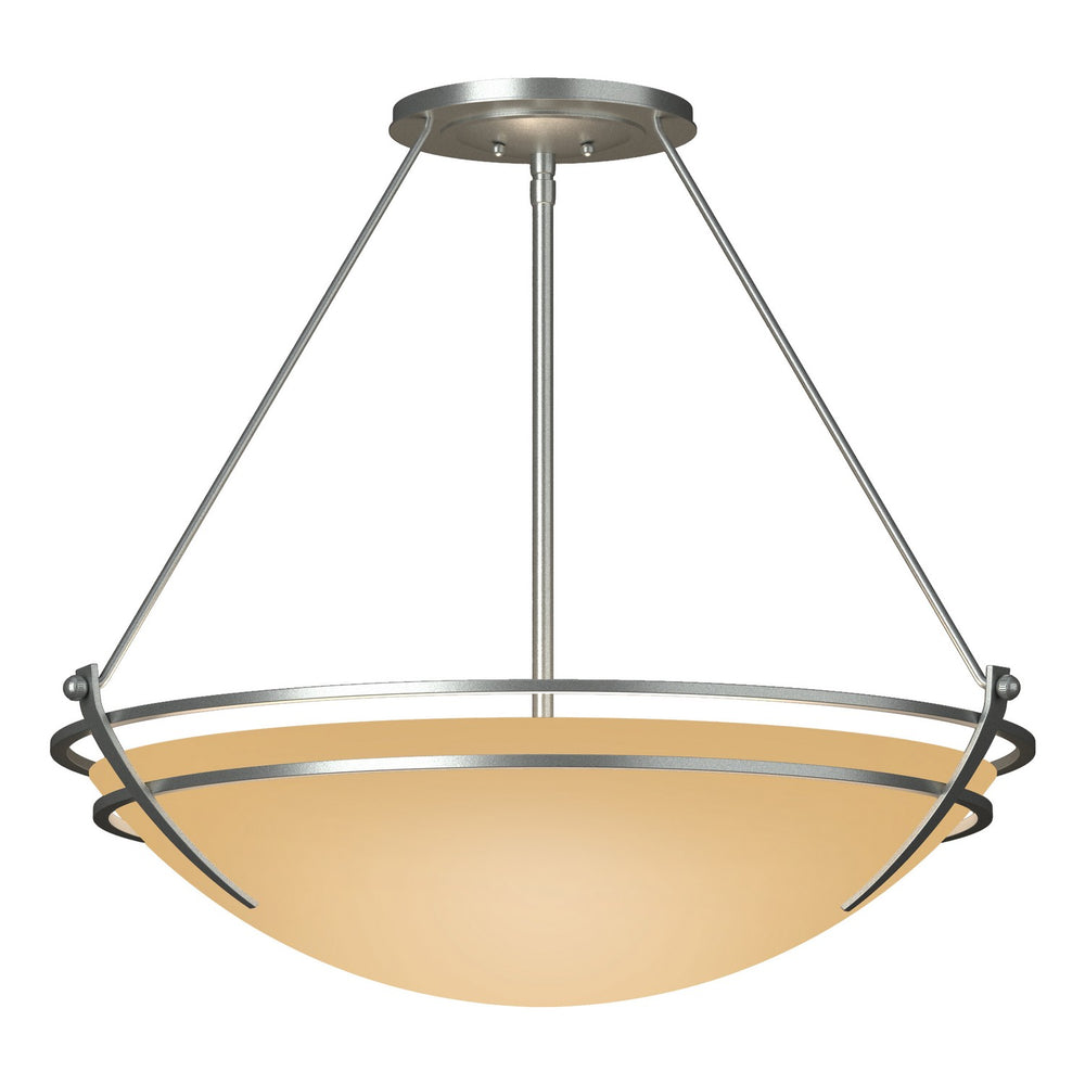 Hubbardton Forge - Three Light Semi-Flush Mount - Tryne - Vintage Platinum- Union Lighting Luminaires Decor