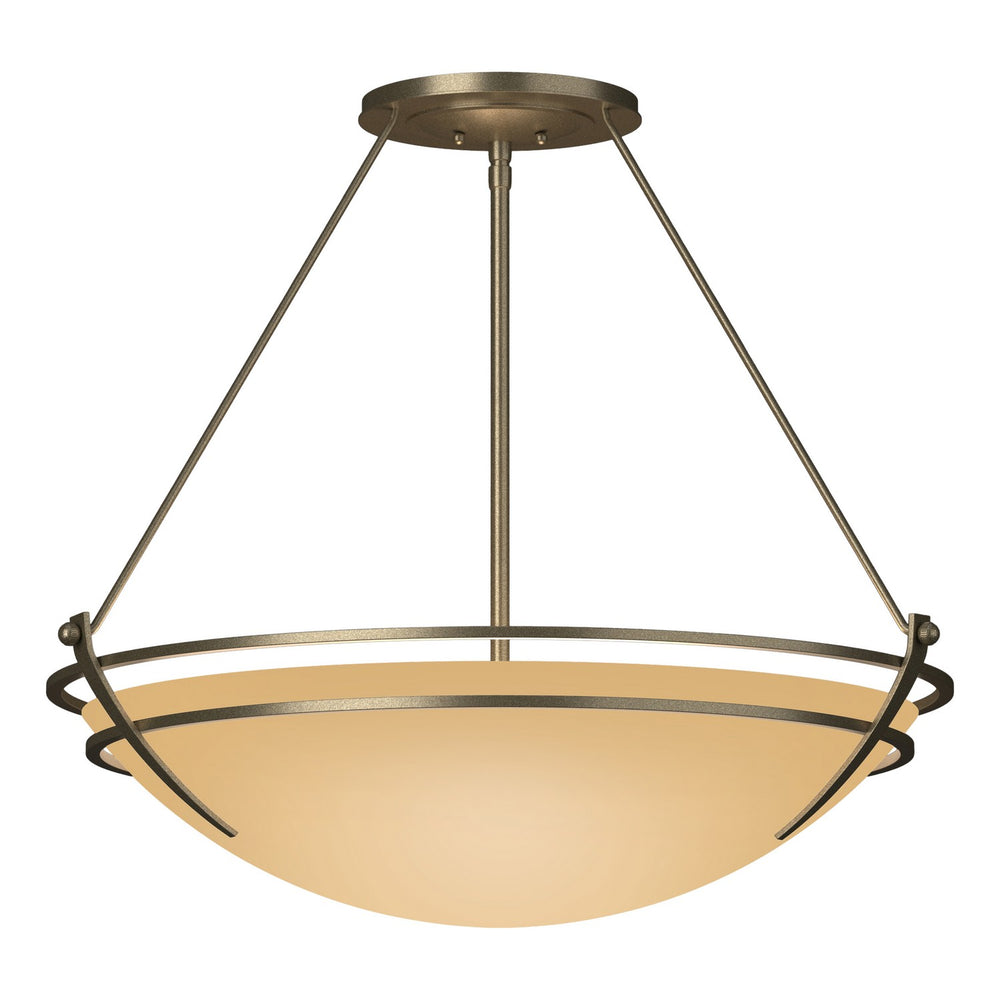 Hubbardton Forge - Three Light Semi-Flush Mount - Tryne - Soft Gold- Union Lighting Luminaires Decor