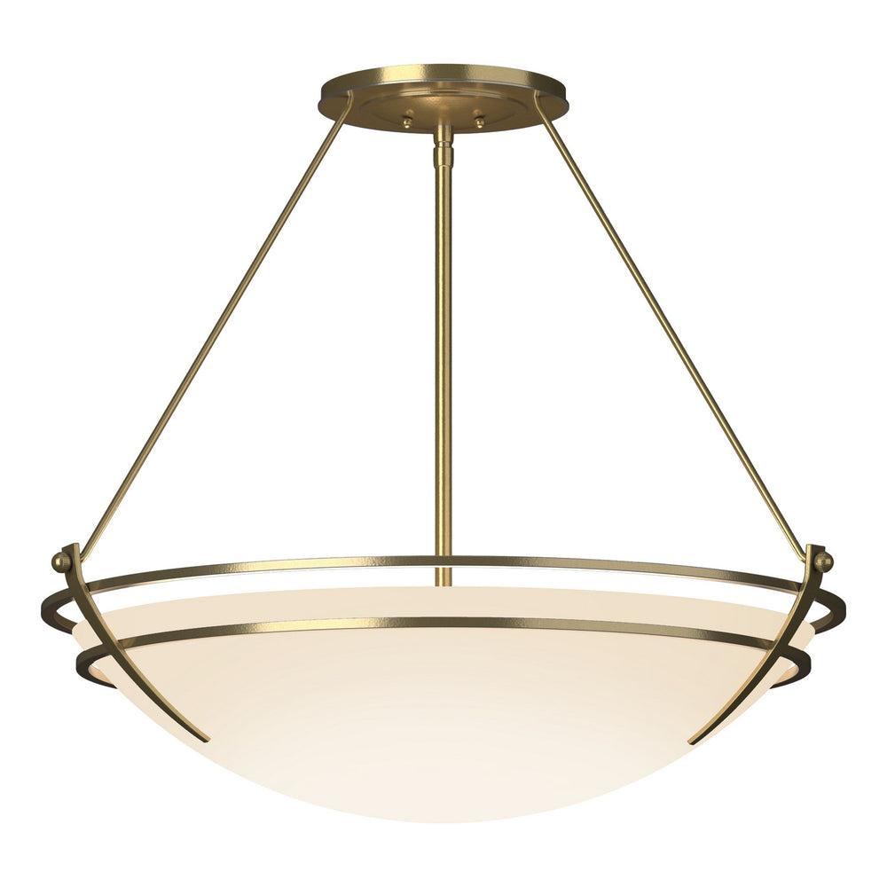 Hubbardton Forge - Three Light Semi Flush Mount - Tryne - Modern Brass- Union Lighting Luminaires Decor