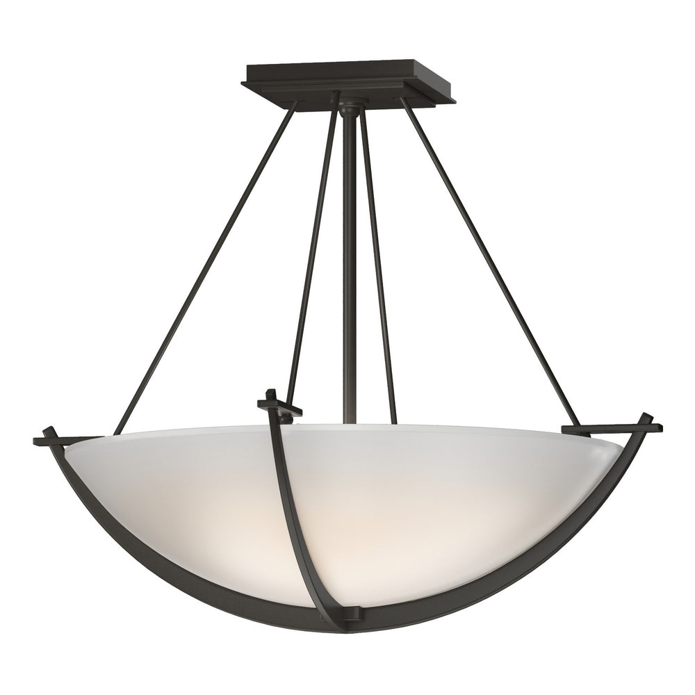 Hubbardton Forge - Three Light Semi-Flush Mount - Compass - Dark Smoke- Union Lighting Luminaires Decor