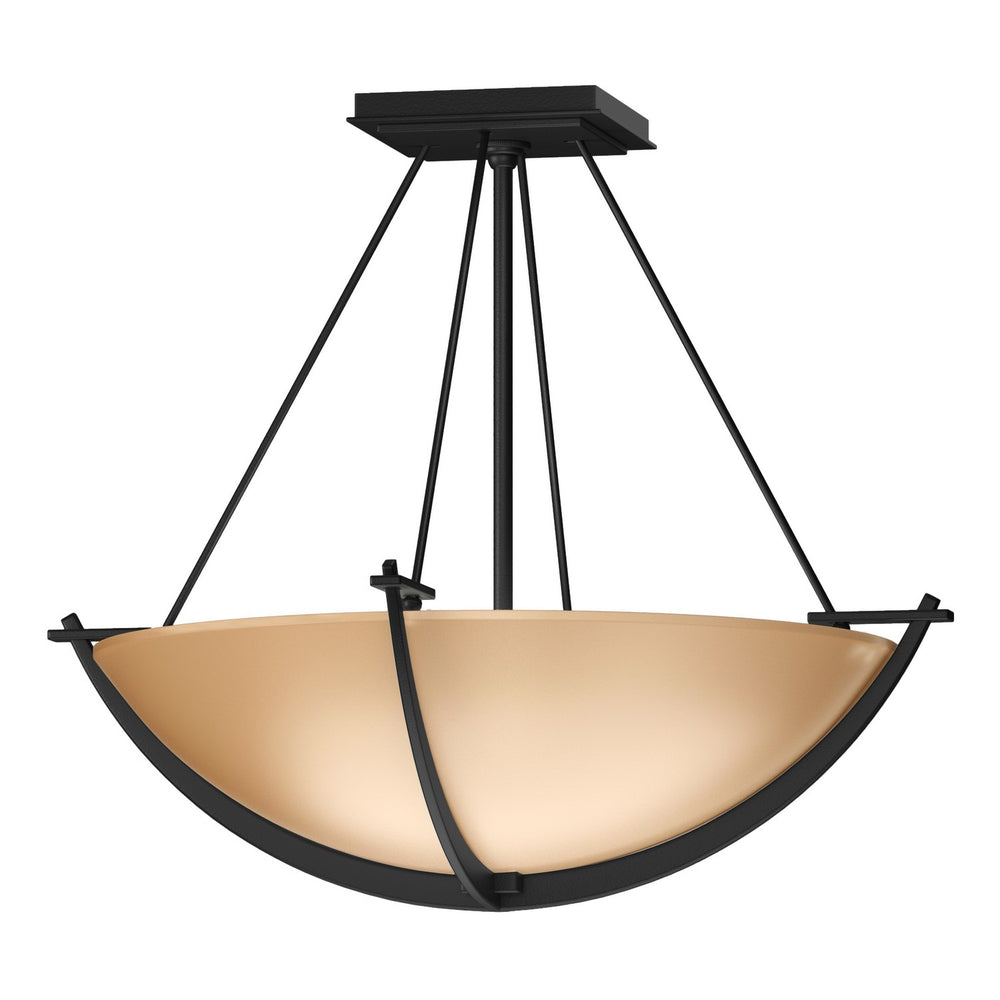 Hubbardton Forge - Three Light Semi-Flush Mount - Compass - Black- Union Lighting Luminaires Decor