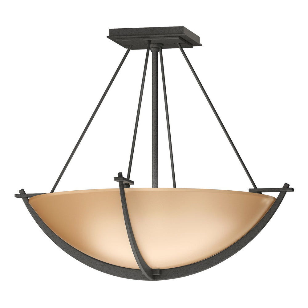 Hubbardton Forge - Three Light Semi-Flush Mount - Compass - Natural Iron- Union Lighting Luminaires Decor
