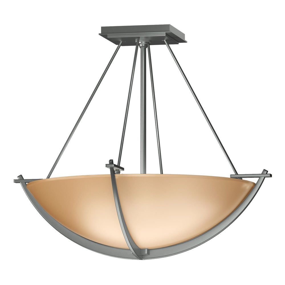 Hubbardton Forge - Three Light Semi-Flush Mount - Compass - Vintage Platinum- Union Lighting Luminaires Decor
