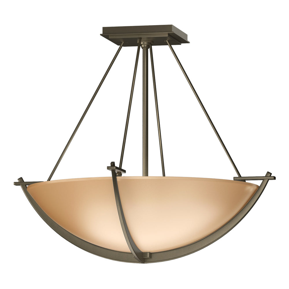 Hubbardton Forge - Three Light Semi-Flush Mount - Compass - Soft Gold- Union Lighting Luminaires Decor