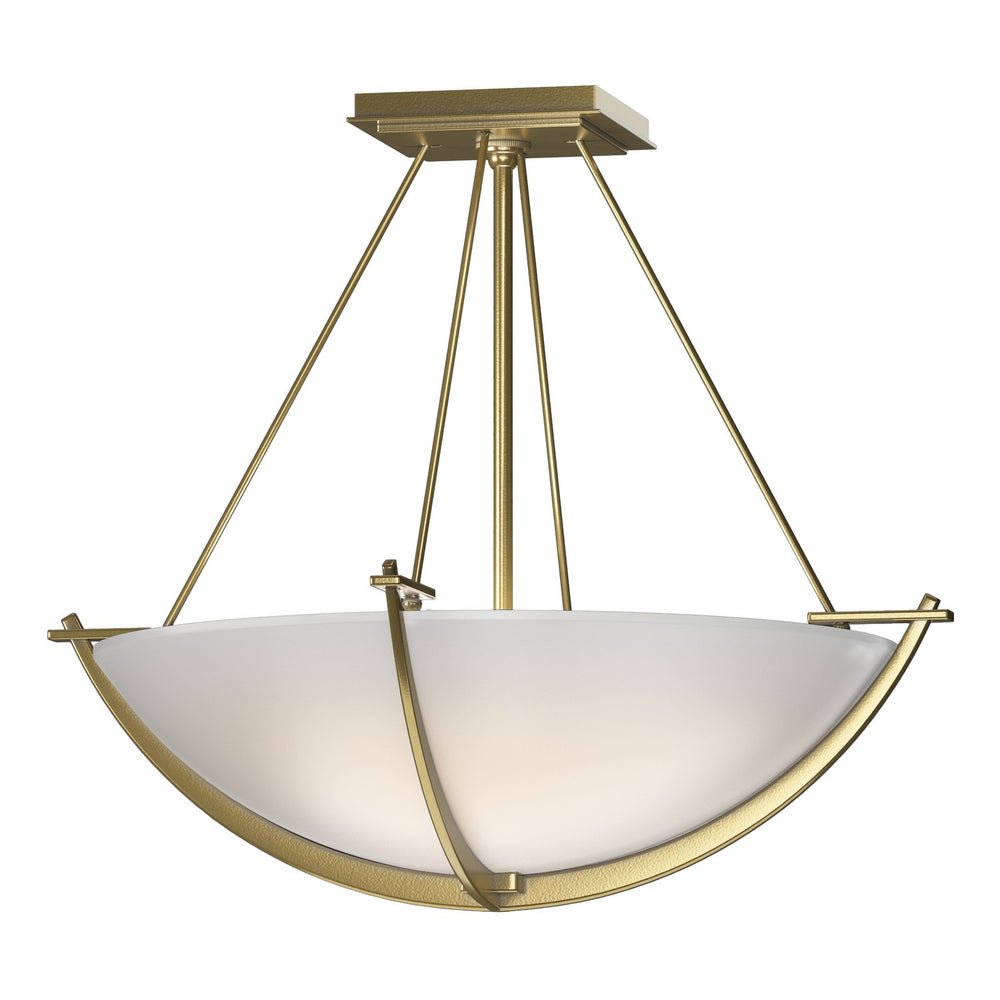 Hubbardton Forge - Three Light Semi Flush Mount - Compass - Modern Brass- Union Lighting Luminaires Decor