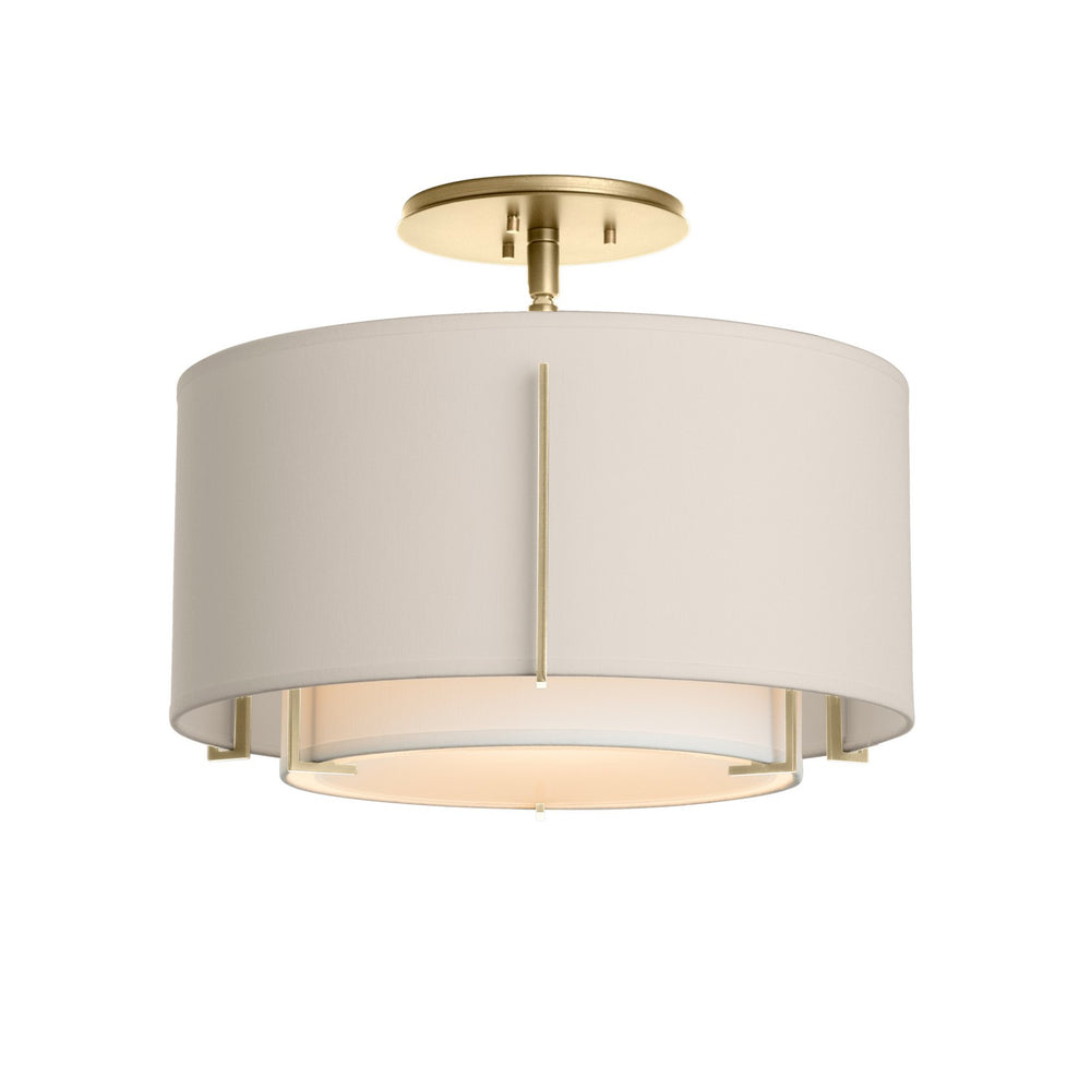 Hubbardton Forge - One Light Semi-Flush Mount - Exos - Modern Brass- Union Lighting Luminaires Decor