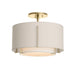 Hubbardton Forge - One Light Semi-Flush Mount - Exos - Modern Brass- Union Lighting Luminaires Decor
