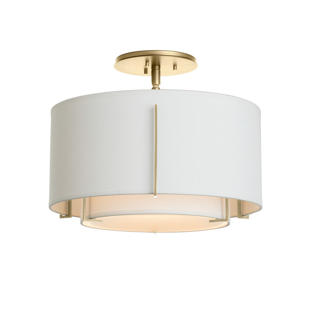 Hubbardton Forge - One Light Semi-Flush Mount - Exos - Modern Brass- Union Lighting Luminaires Decor