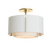 Hubbardton Forge - One Light Semi-Flush Mount - Exos - Modern Brass- Union Lighting Luminaires Decor