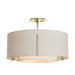 Hubbardton Forge - Three Light Semi Flush Mount - Exos - Modern Brass- Union Lighting Luminaires Decor