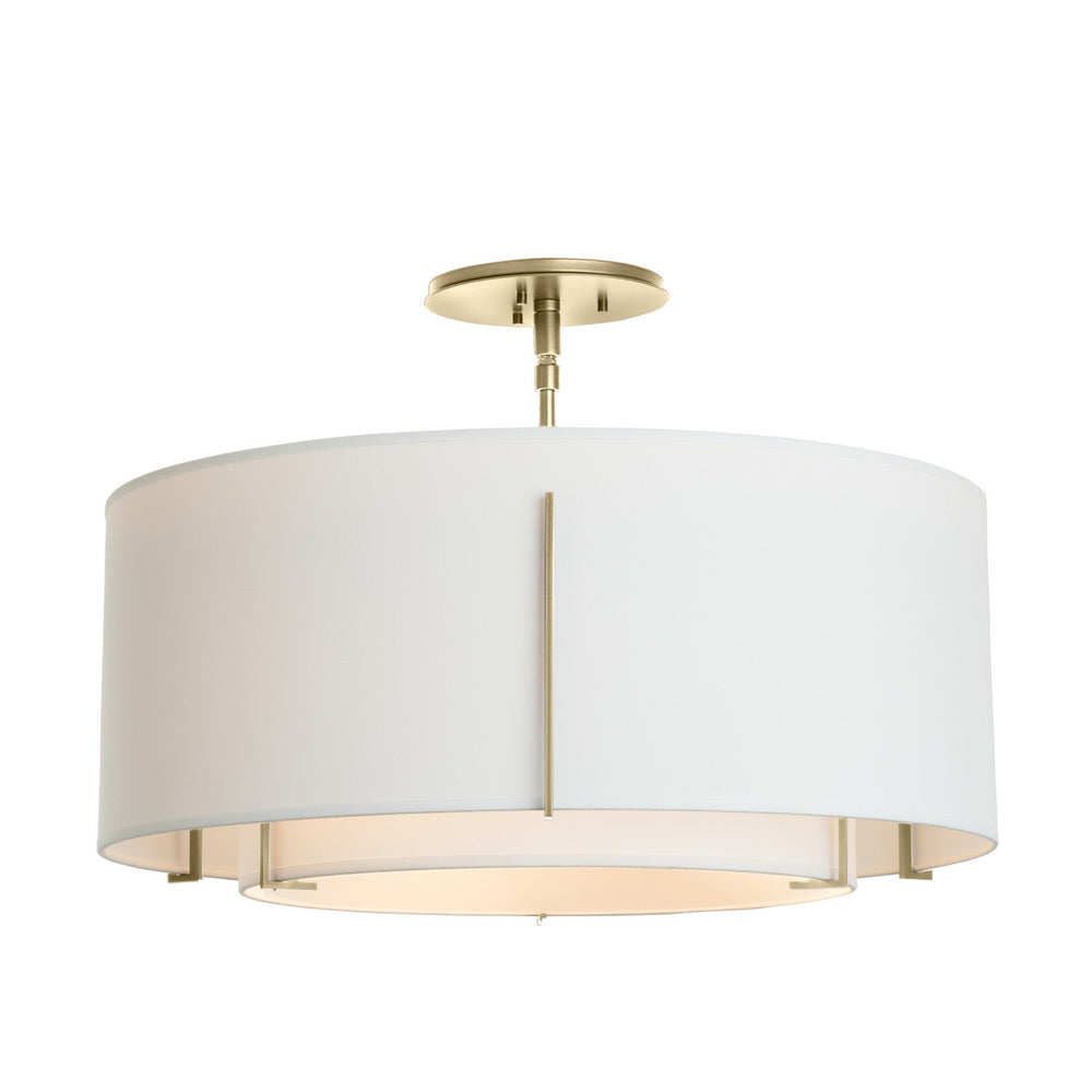 Hubbardton Forge - Three Light Semi Flush Mount - Exos - Modern Brass- Union Lighting Luminaires Decor