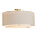 Hubbardton Forge - Three Light Semi Flush Mount - Exos - Modern Brass- Union Lighting Luminaires Decor