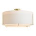 Hubbardton Forge - Three Light Semi Flush Mount - Exos - Modern Brass- Union Lighting Luminaires Decor
