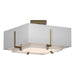 Hubbardton Forge - Two Light Semi-Flush Mount - Exos - Modern Brass- Union Lighting Luminaires Decor