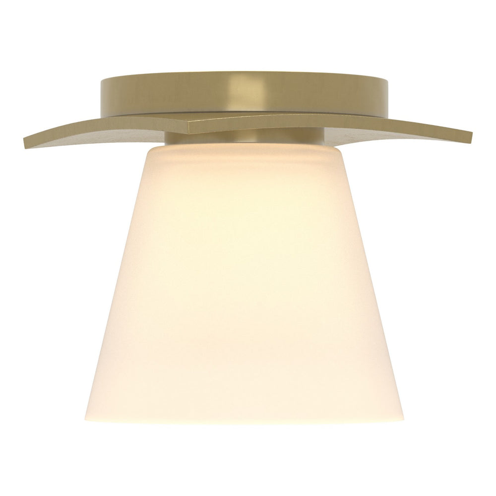 Hubbardton Forge - One Light Flush Mount - Wren - Modern Brass- Union Lighting Luminaires Decor
