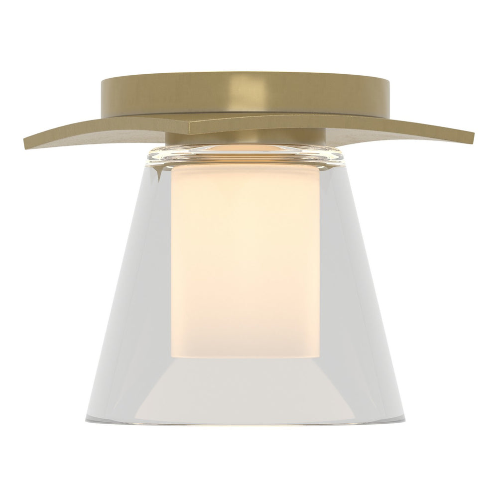 Hubbardton Forge - One Light Flush Mount - Wren - Modern Brass- Union Lighting Luminaires Decor