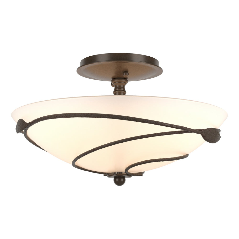 Hubbardton Forge - Two Light Semi-Flush Mount - Leaf - Bronze- Union Lighting Luminaires Decor