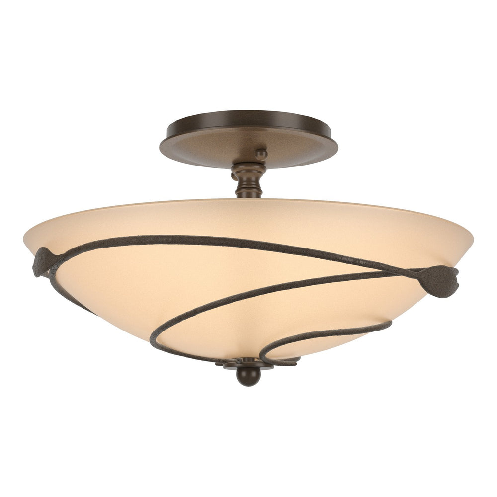 Hubbardton Forge - Two Light Semi-Flush Mount - Leaf - Bronze- Union Lighting Luminaires Decor