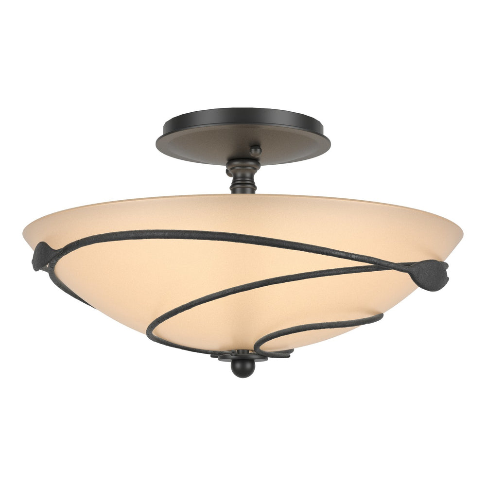 Hubbardton Forge - Two Light Semi-Flush Mount - Leaf - Black- Union Lighting Luminaires Decor