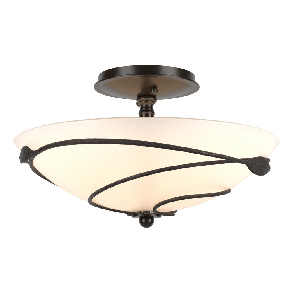Hubbardton Forge - Two Light Semi-Flush Mount - Leaf - Oil Rubbed Bronze- Union Lighting Luminaires Decor