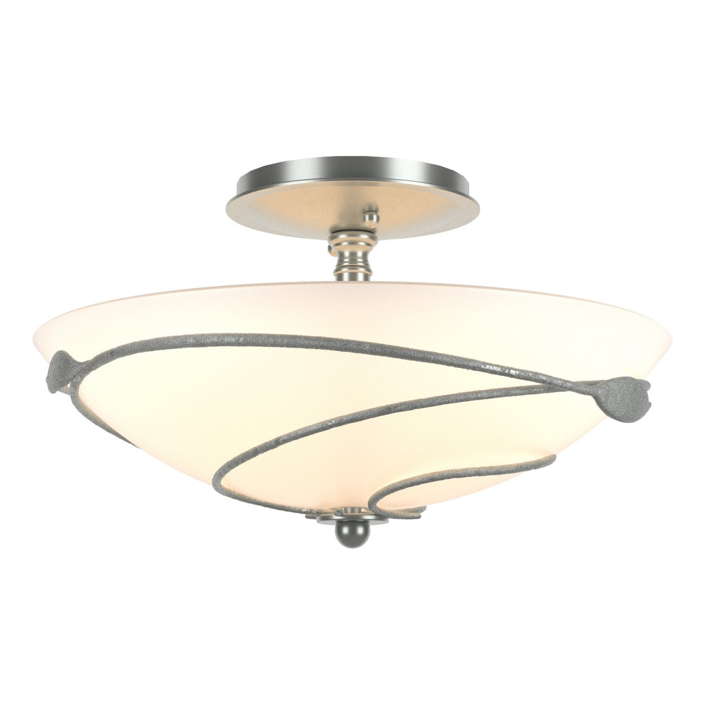 Hubbardton Forge - Two Light Semi-Flush Mount - Leaf - Vintage Platinum- Union Lighting Luminaires Decor