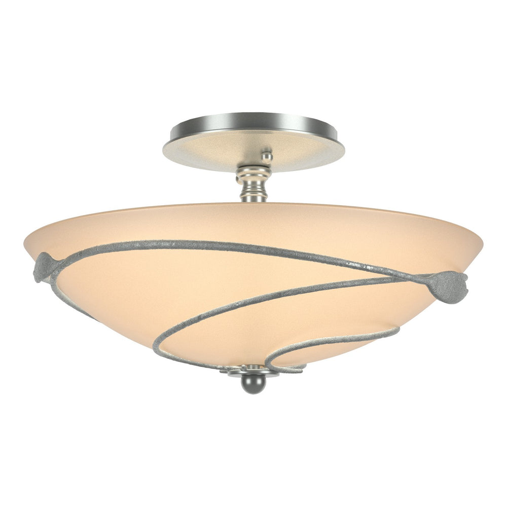 Hubbardton Forge - Two Light Semi-Flush Mount - Leaf - Vintage Platinum- Union Lighting Luminaires Decor